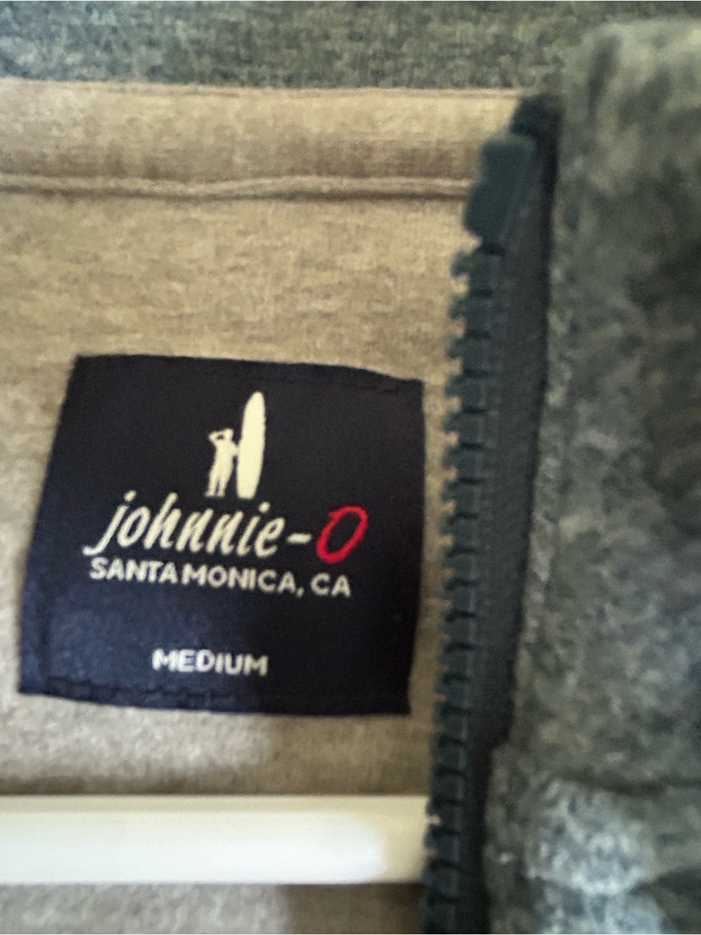 johnnie-O Gray Pullover quarter zip with pocket - Picture 2 of 4